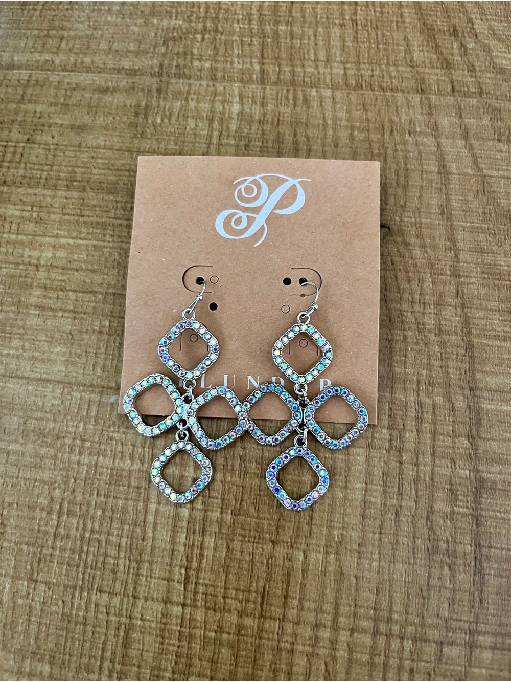 Iridescent Crystal Dangle Earrings - Multicolor Sparkle